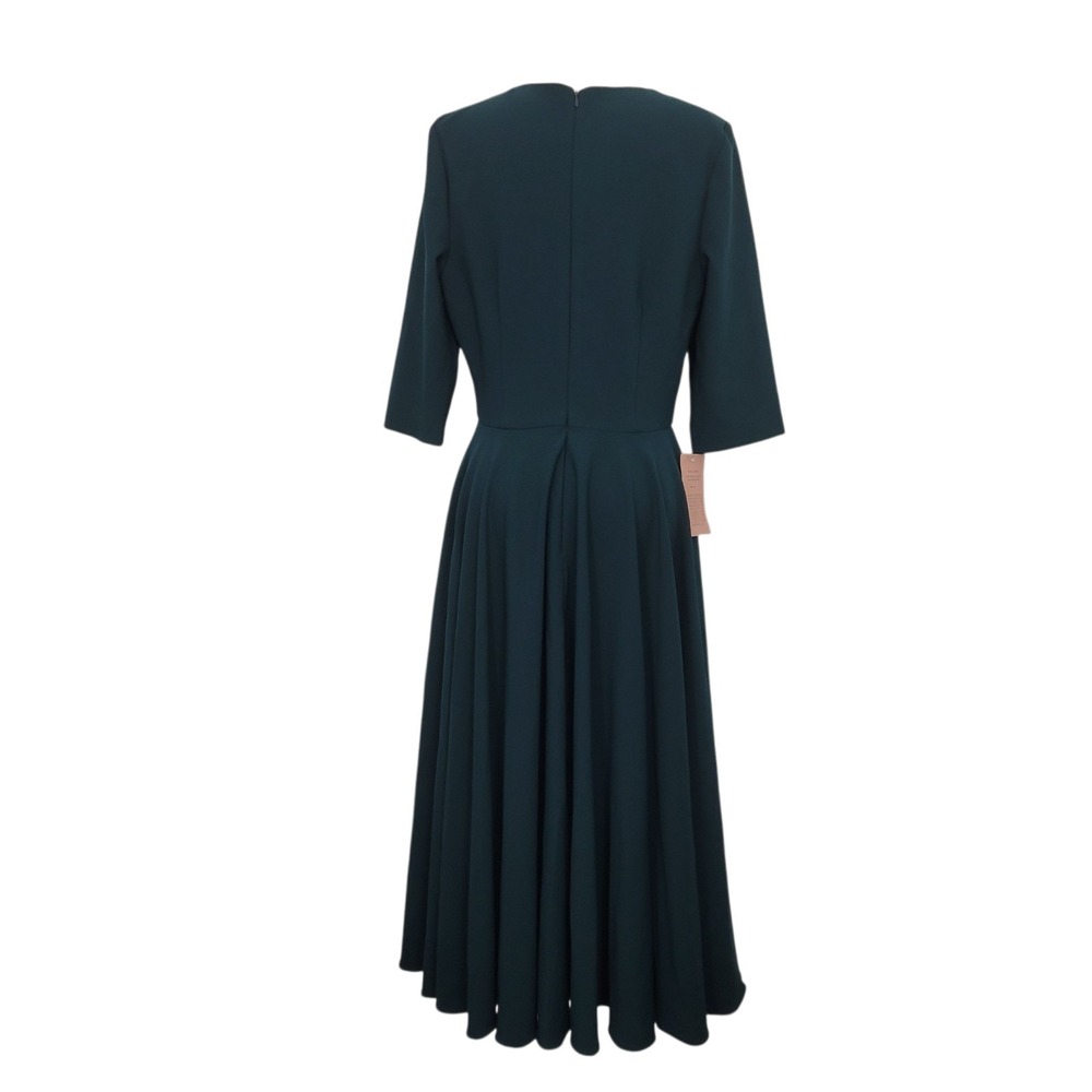 NWT Anthropologie BHLDN Valdis Dress Sz 12 Holly Emerald Green Fit & Flare - Picture 6 of 12